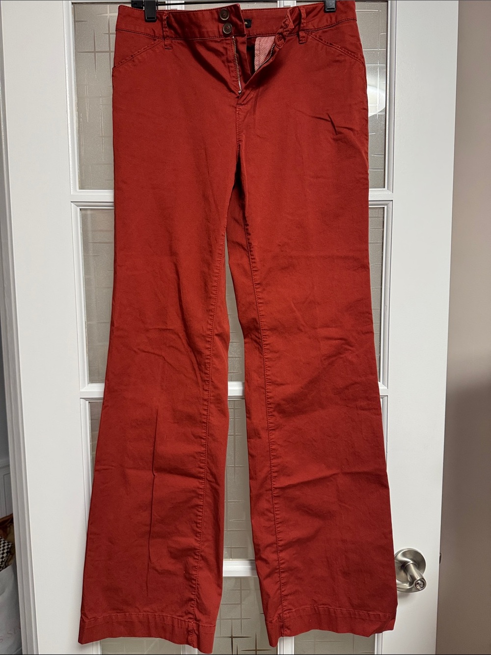 Massimo Dutti Burnt Orange Wide-Leg Jeans